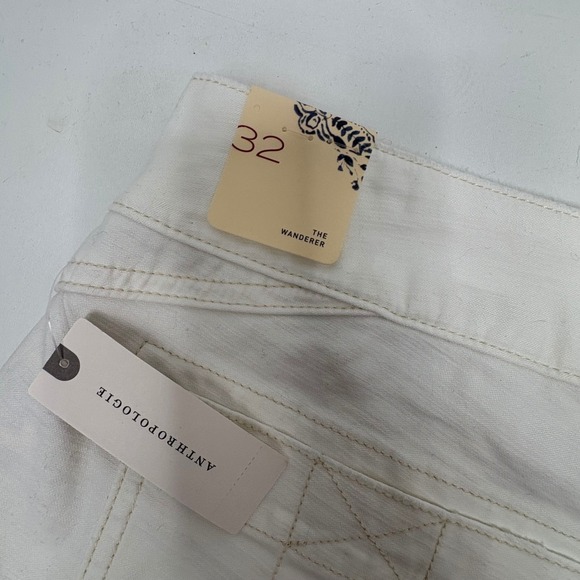 Anthropologie The Wanderer White Denim Cutoff Shorts Size 32 - Picture 5 of 7